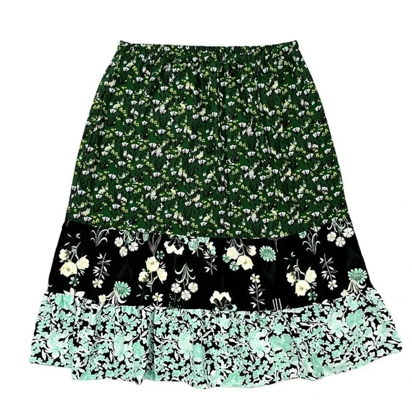 LOFT Dresses & Skirts - LOFT Floral Fox Midi Mixed Print Tiered Skirt